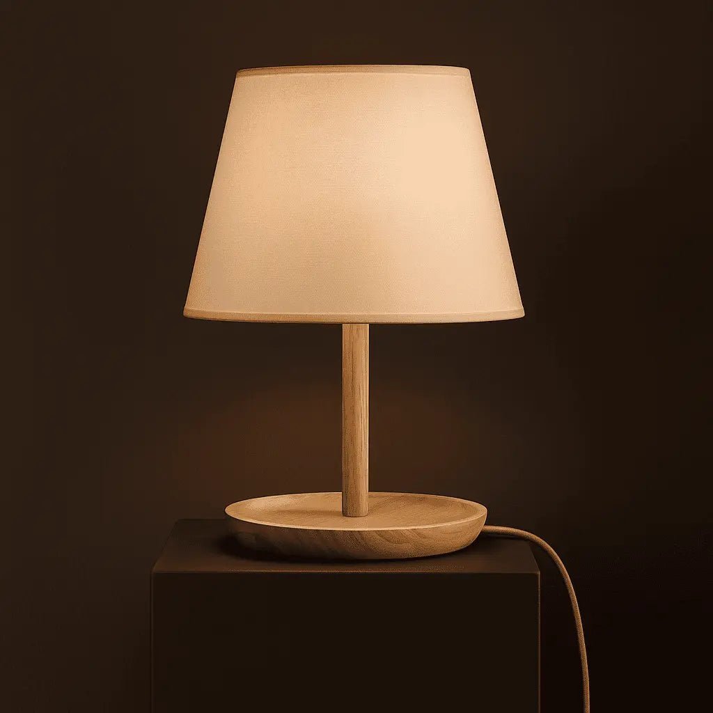 Emily Light Brown Wooden Lamp | Cable & Sustainable Design - LUXONAS HOME