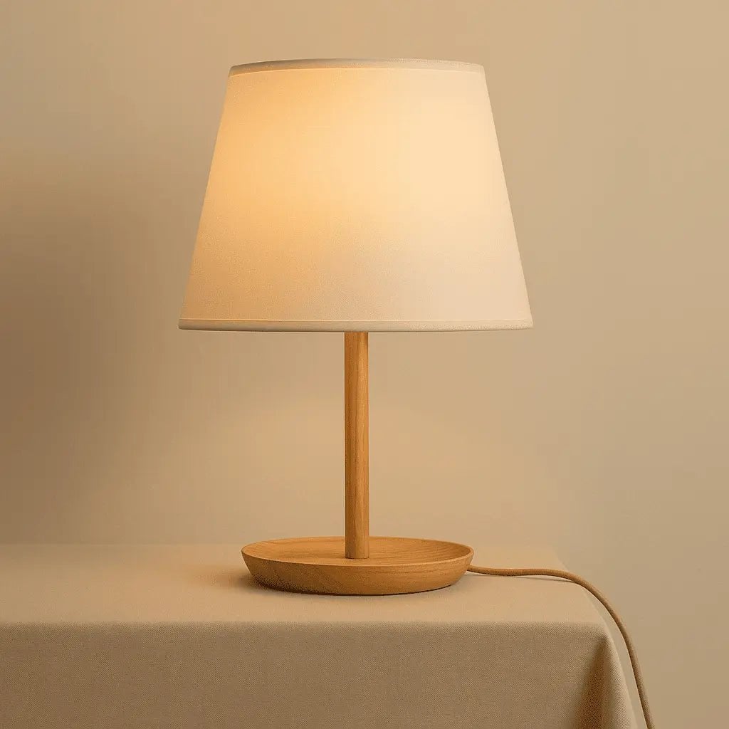 Emily Light Brown Wooden Lamp | Cable & Sustainable Design - LUXONAS HOME