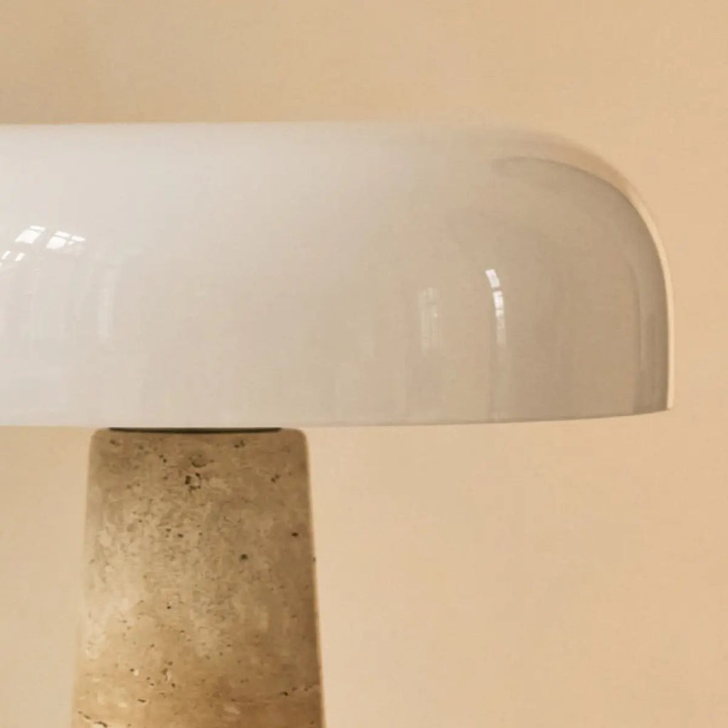Emily Travertine Lamp | Elegant Design with Glass Shade - LUXONAS HOME