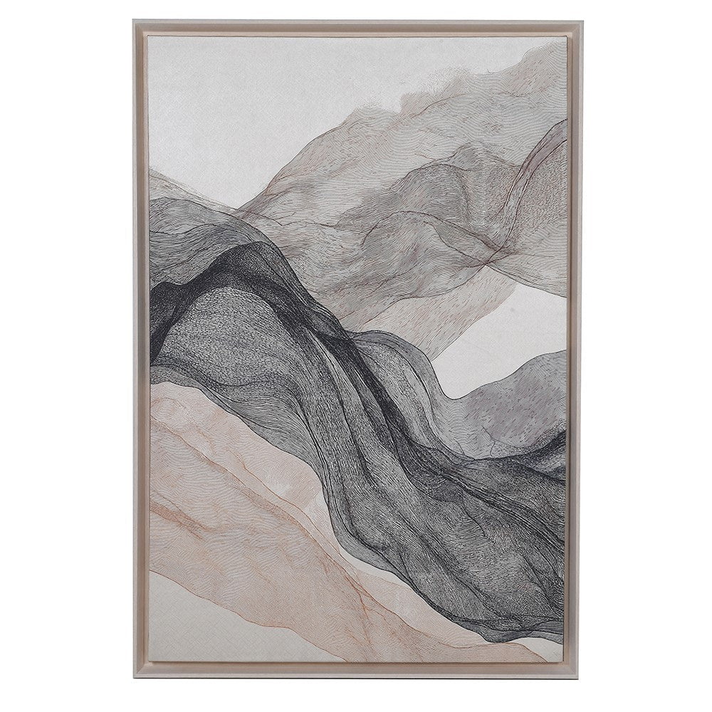 Ethereal Linen Framed Canvas Artwork - LUXONAS HOME