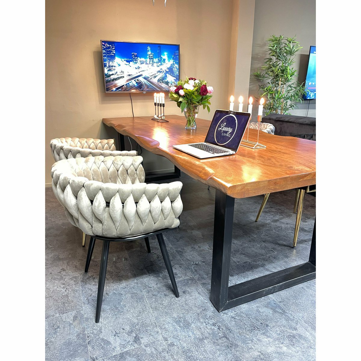 Eva Chair Velvet Black Gold Frame - LUXONAS HOME