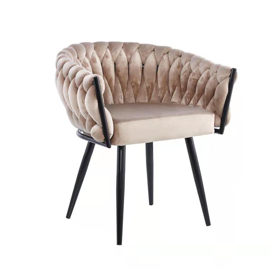 Eva Chair Velvet Taupe Black Frame - LUXONAS HOME