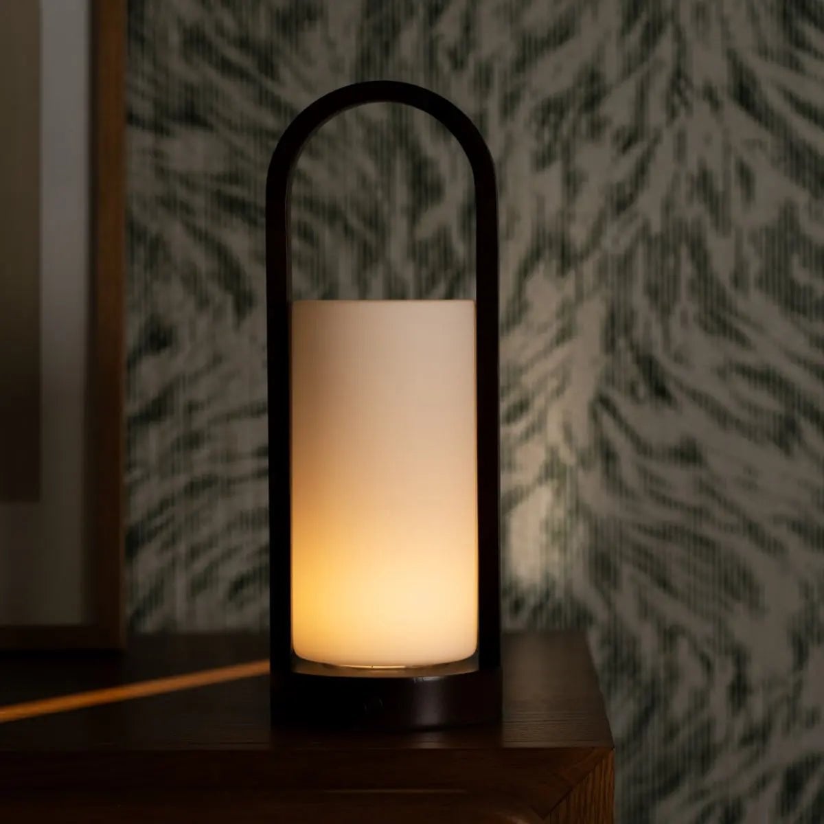 Evie Dark Brown Rechargeable Wooden Table Lamp | Dimmable, Cordless & 3 Light Modes - LUXONAS HOME