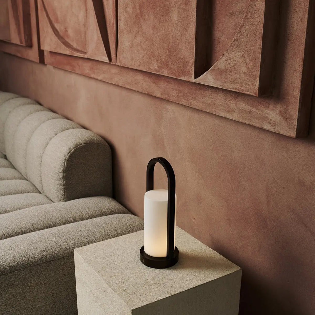 Evie Dark Brown Rechargeable Wooden Table Lamp | Dimmable, Cordless & 3 Light Modes - LUXONAS HOME