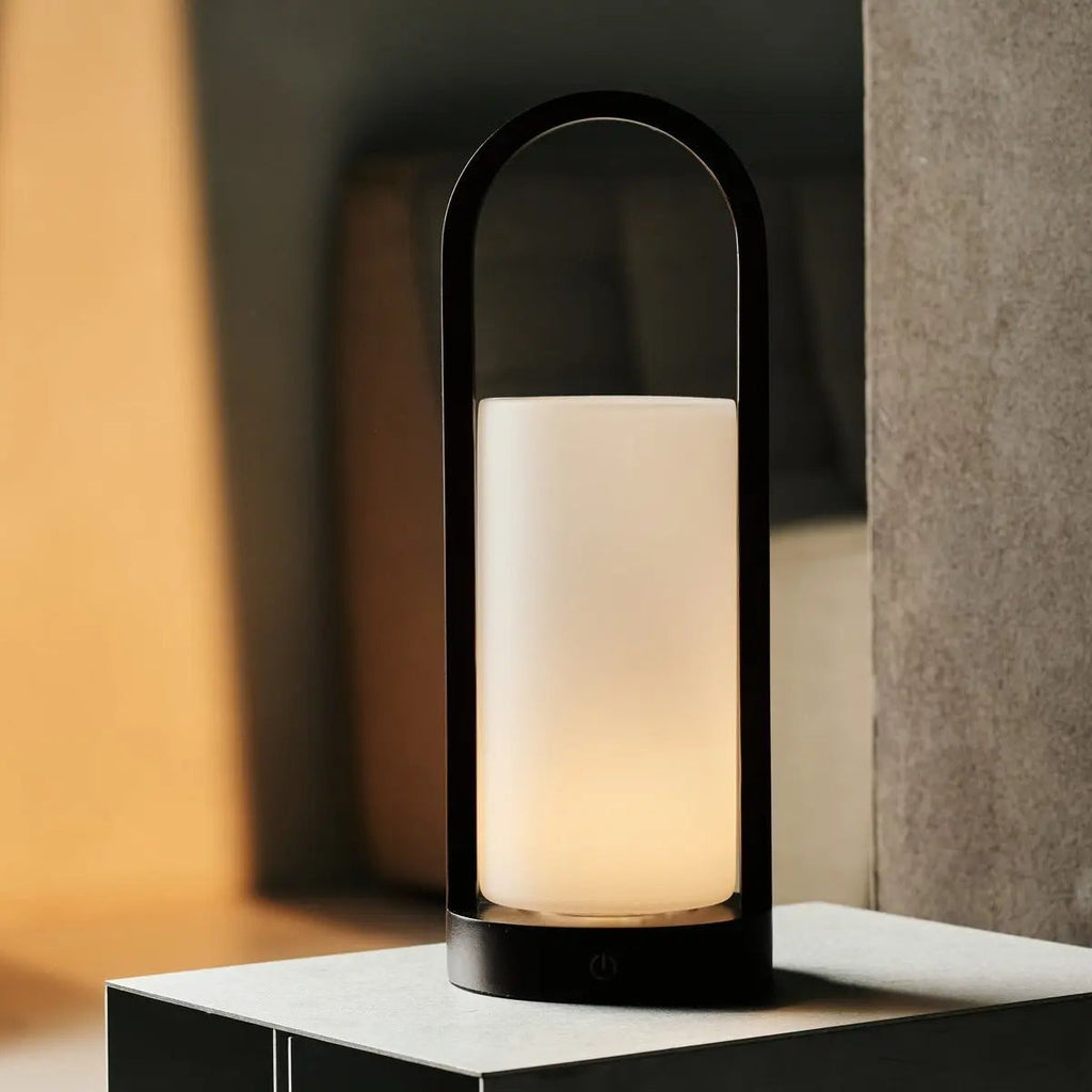 Evie Dark Brown Rechargeable Wooden Table Lamp | Dimmable, Cordless & 3 Light Modes - LUXONAS HOME