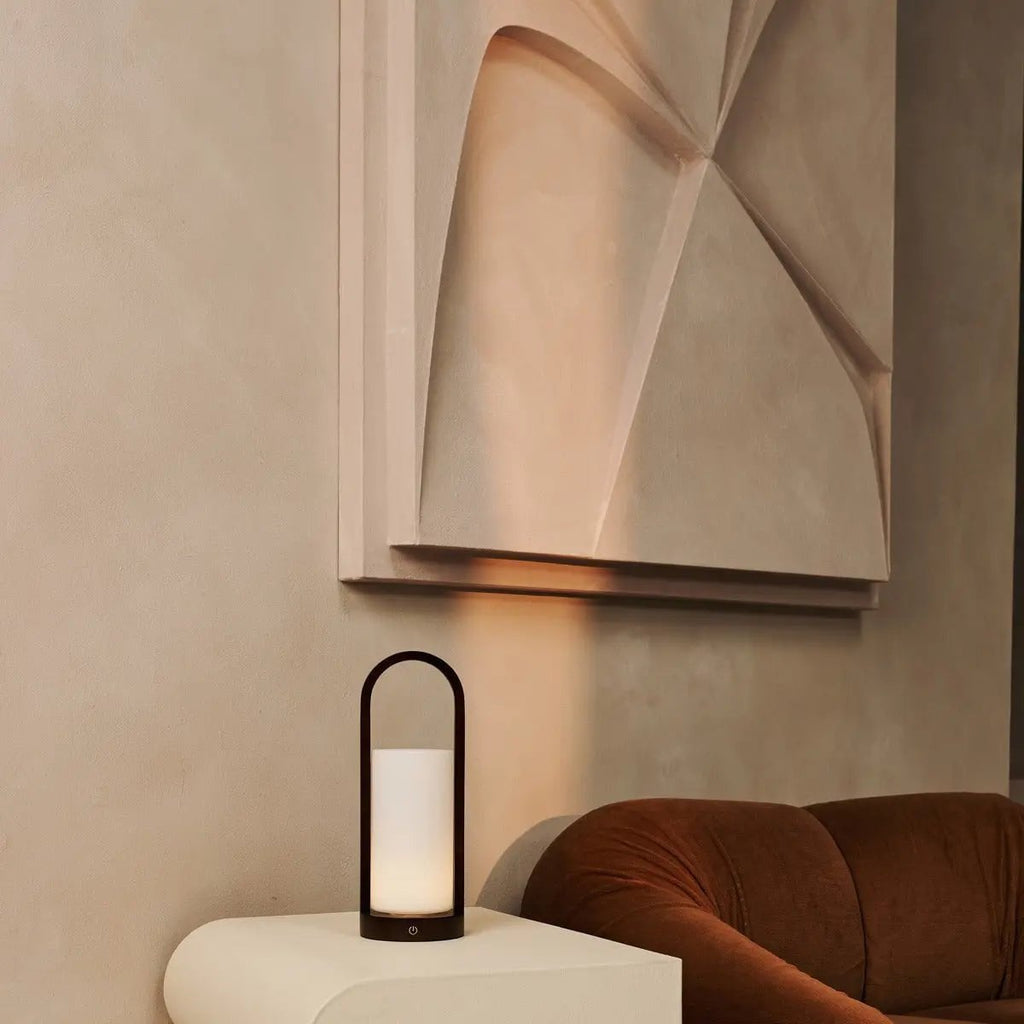 Evie Dark Brown Rechargeable Wooden Table Lamp | Dimmable, Cordless & 3 Light Modes - LUXONAS HOME