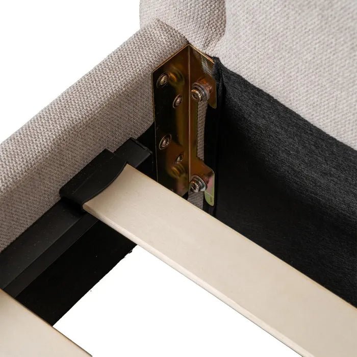 Fabric Beige Bed - LUXONAS