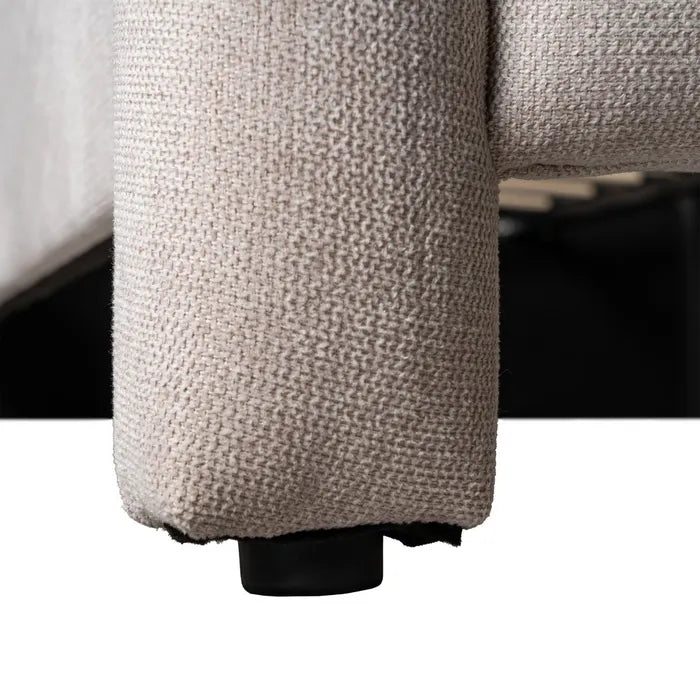 Fabric Beige Bed - LUXONAS
