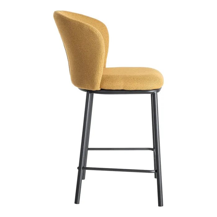 Fabric Stool Spike Mustard - Stylish and Functional Seating - LUXONAS