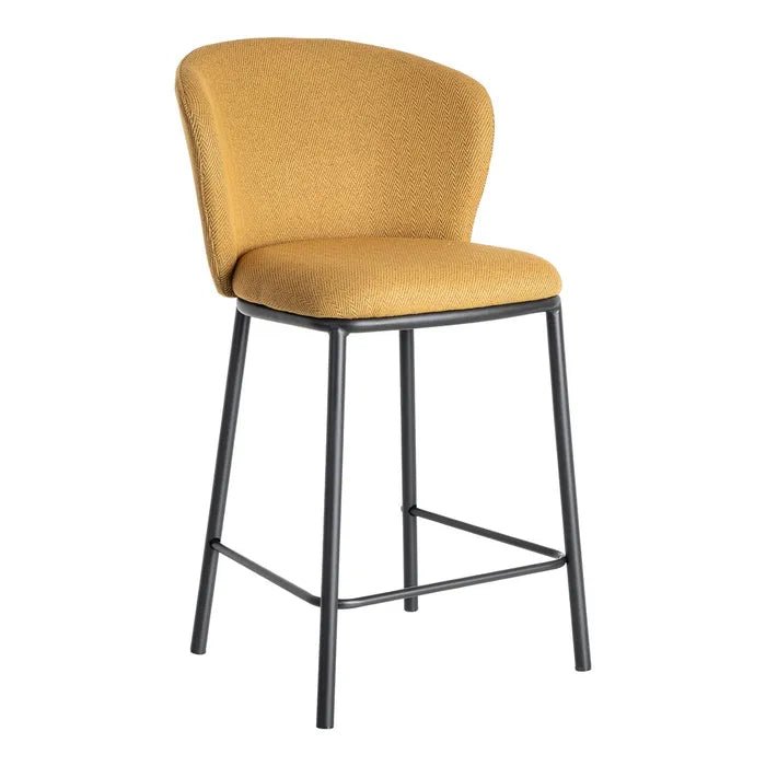 Fabric Stool Spike Mustard - Stylish and Functional Seating - LUXONAS