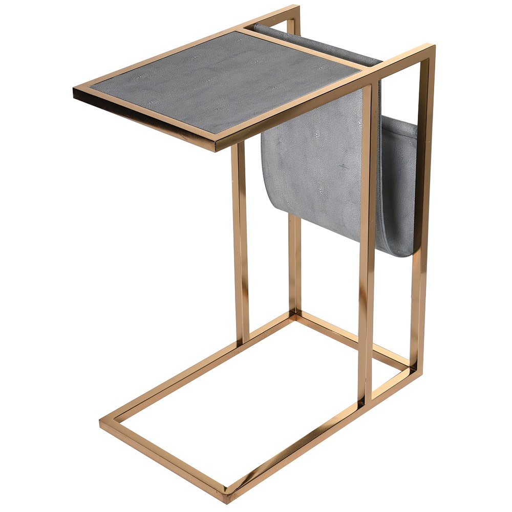 Faux Side Table with Magazine Rack - LUXONAS