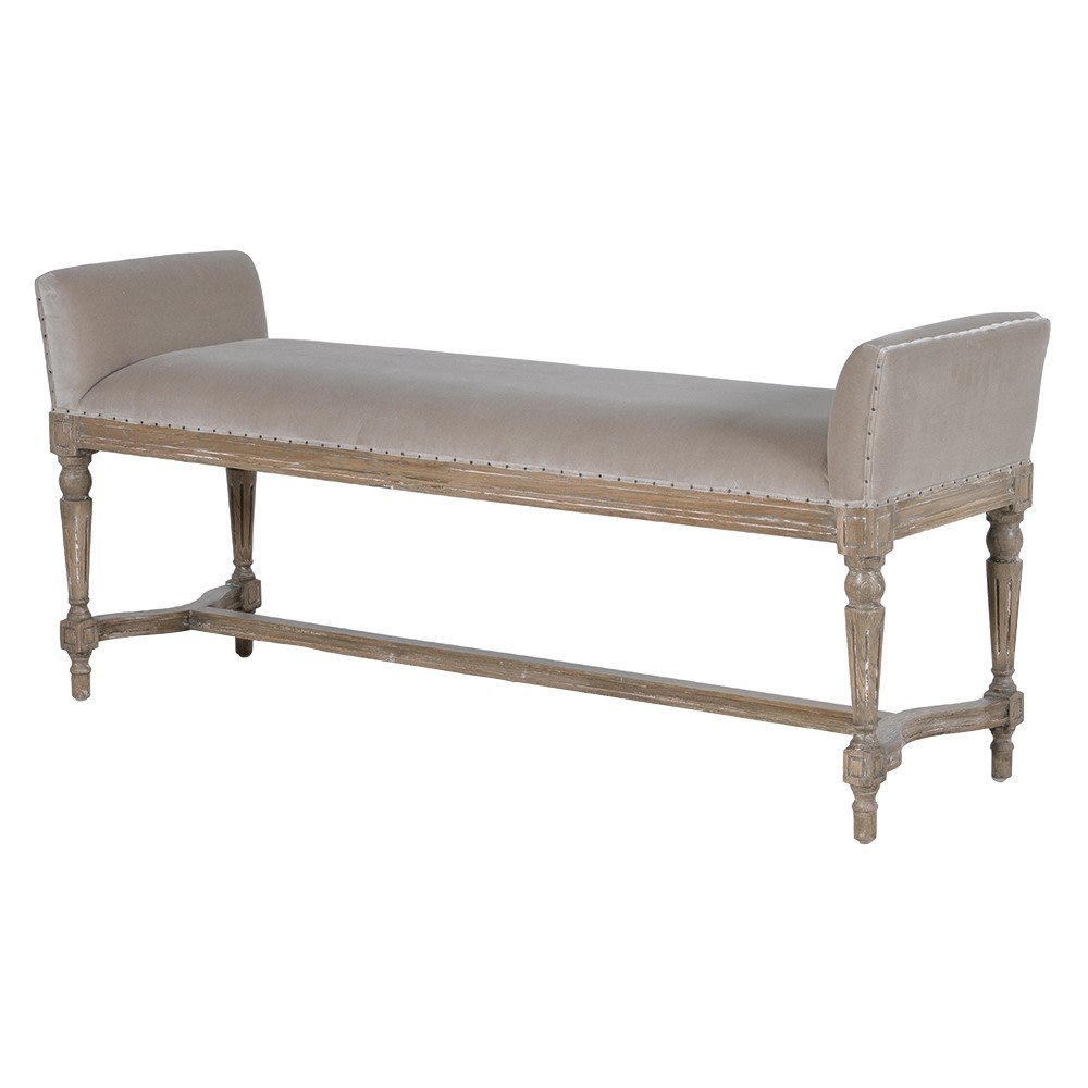 Fawn Velvet Bench - LUXONAS