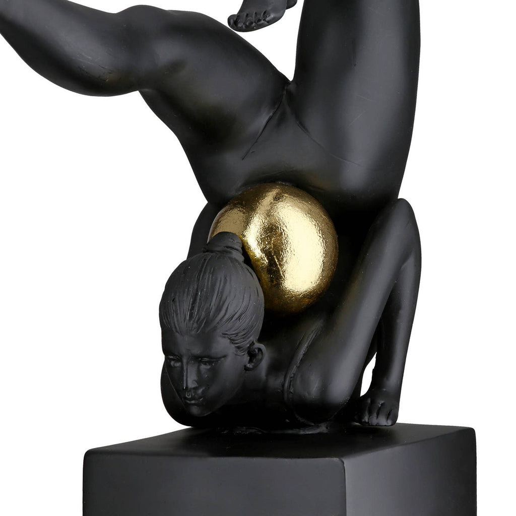 Female Gymnastics Sculpture Ball in Black - LUXONAS HOME