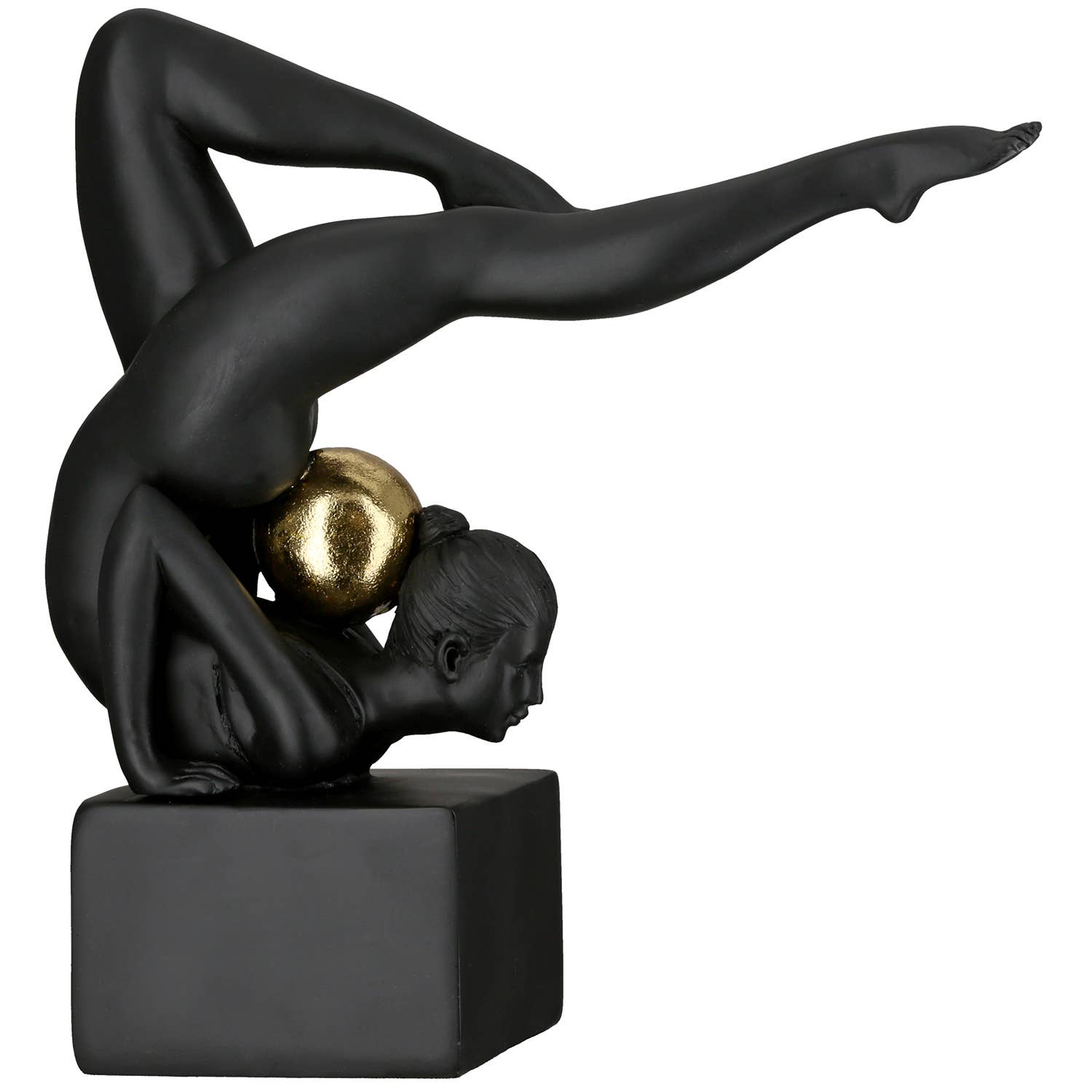 Female Gymnastics Sculpture Ball in Black - LUXONAS HOME
