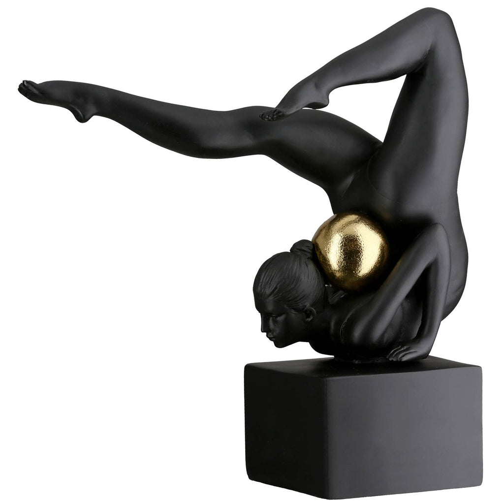 Female Gymnastics Sculpture Ball in Black - LUXONAS HOME