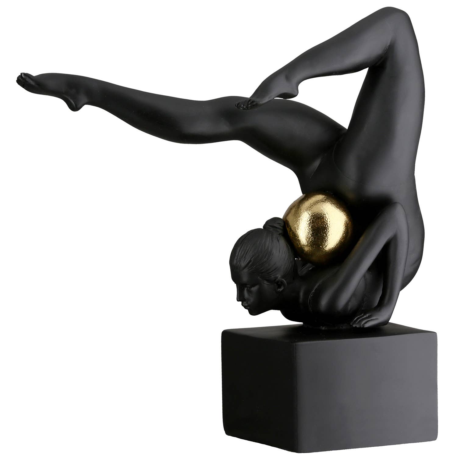 Female Gymnastics Sculpture Ball in Black - LUXONAS HOME