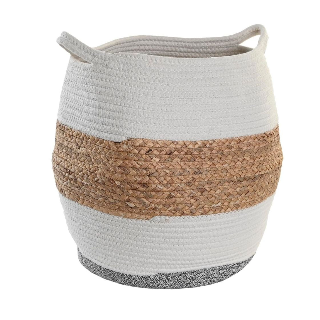 Fibre & Cotton Round Storage Basket