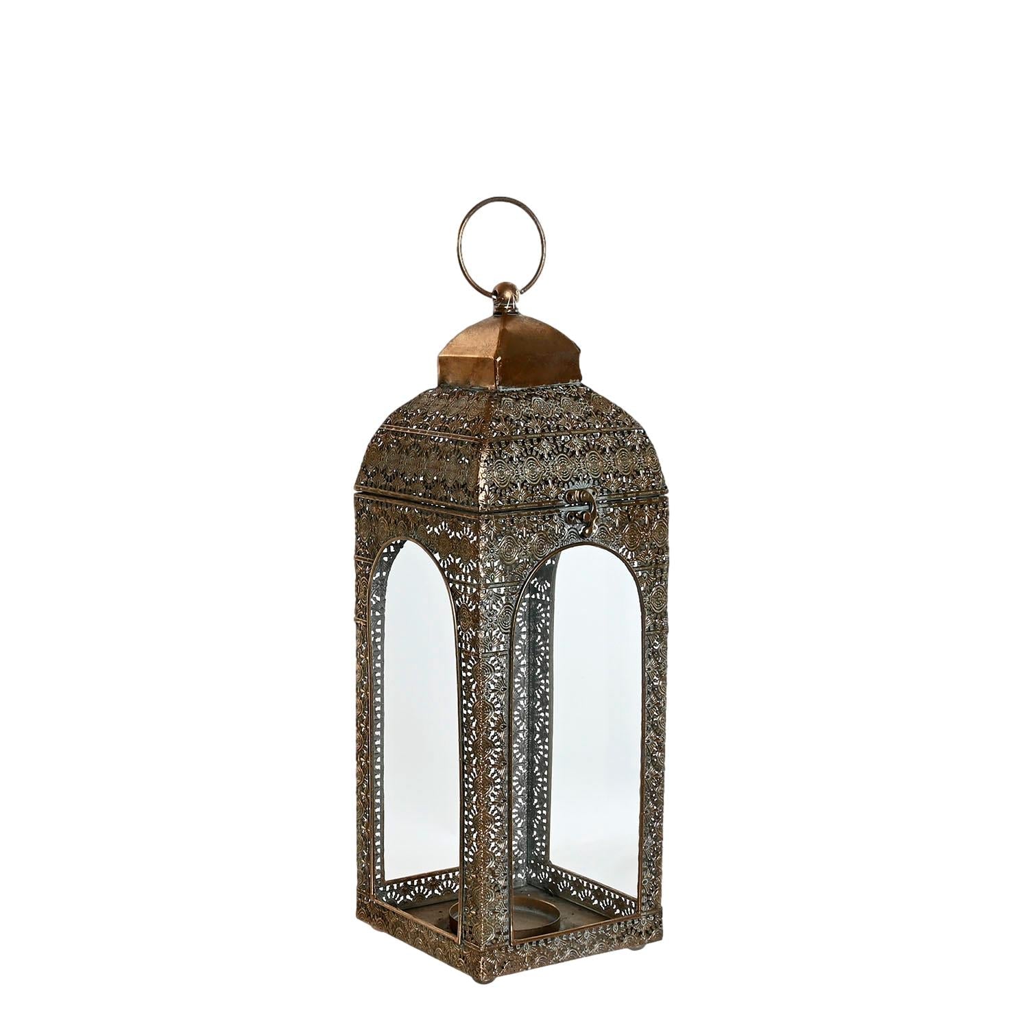 Antique Gold Filigree Metal Dome Lantern