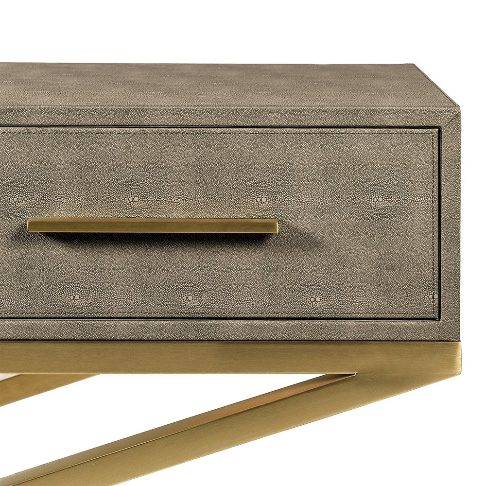 Finesse Faux Shagreen 3 Drawer Console - LUXONAS