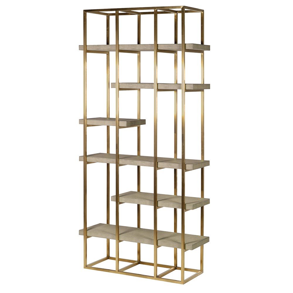 Finesse Faux Shagreen Multi Shelf Bookcase - LUXONAS