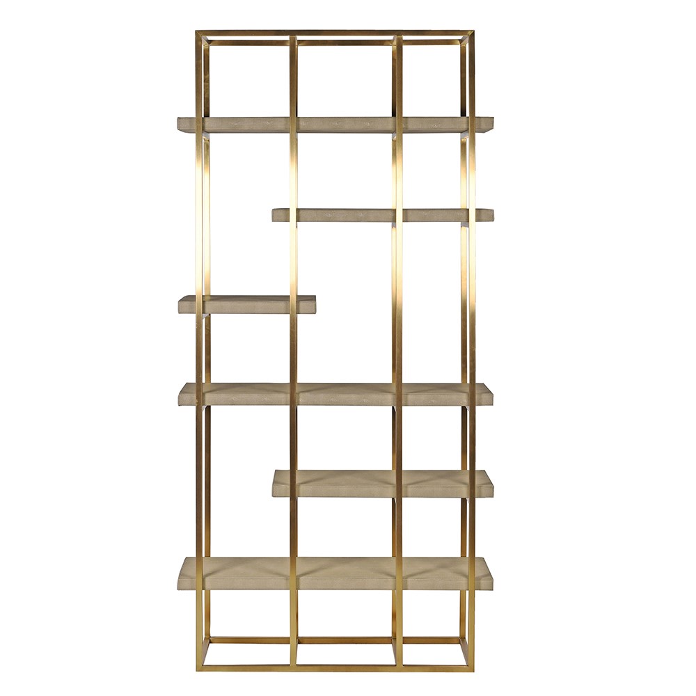Finesse Faux Shagreen Multi Shelf Bookcase - LUXONAS