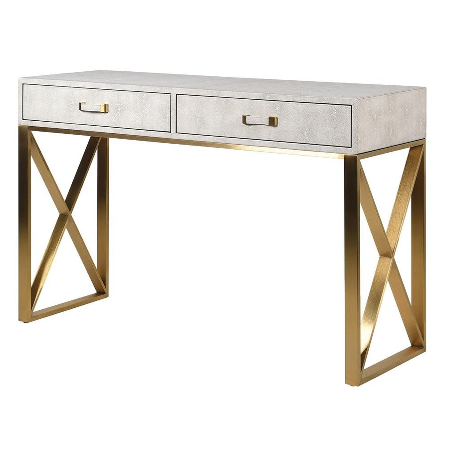 Finesse Ivory Faux Leather Console
