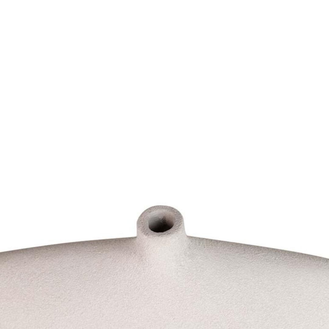 Flat White Short Ceramic Vase - LUXONAS