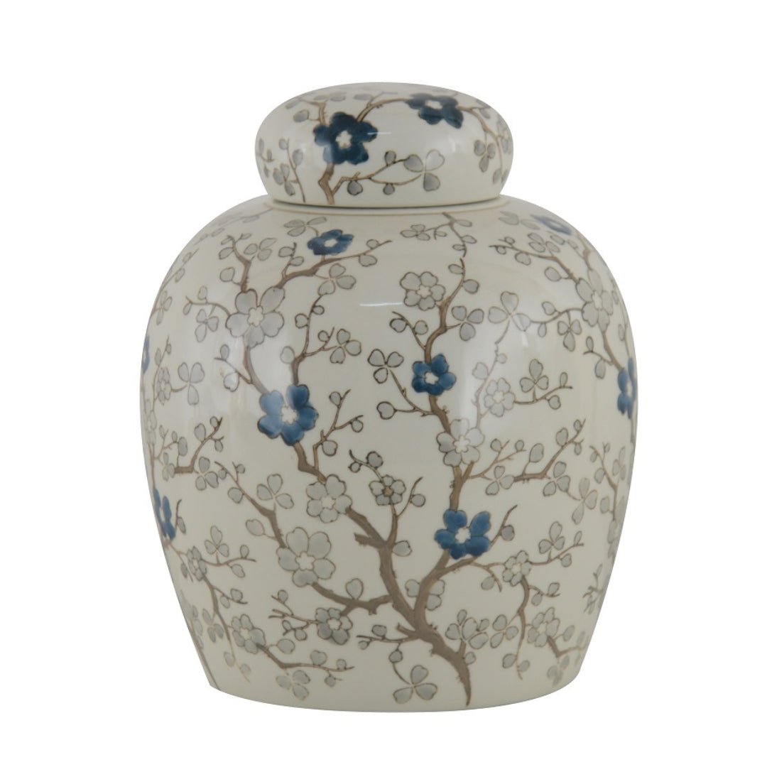 Floral Large Ceramic Jar - LUXONAS