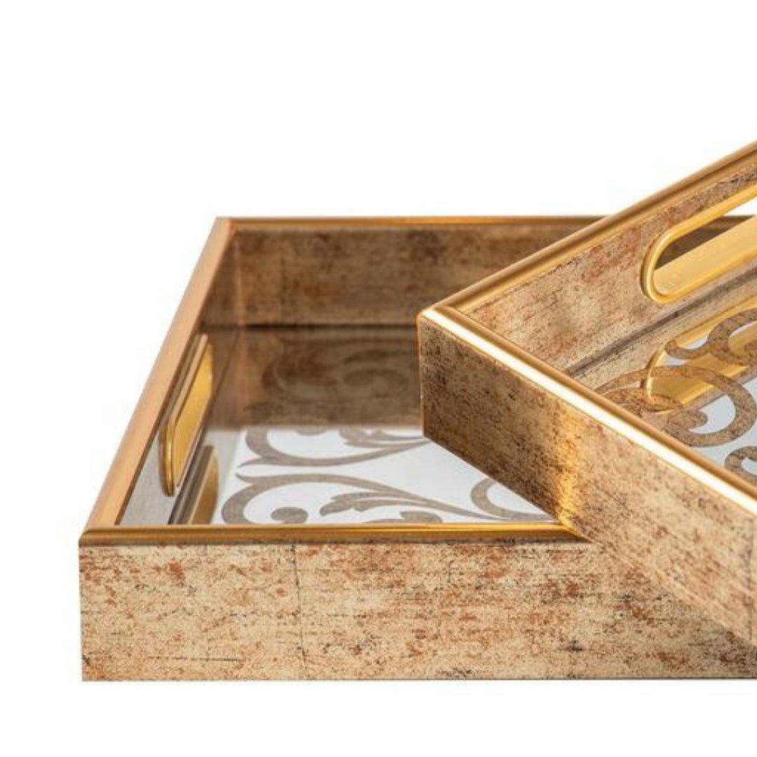 Floral Mirrored Small Tray - LUXONAS