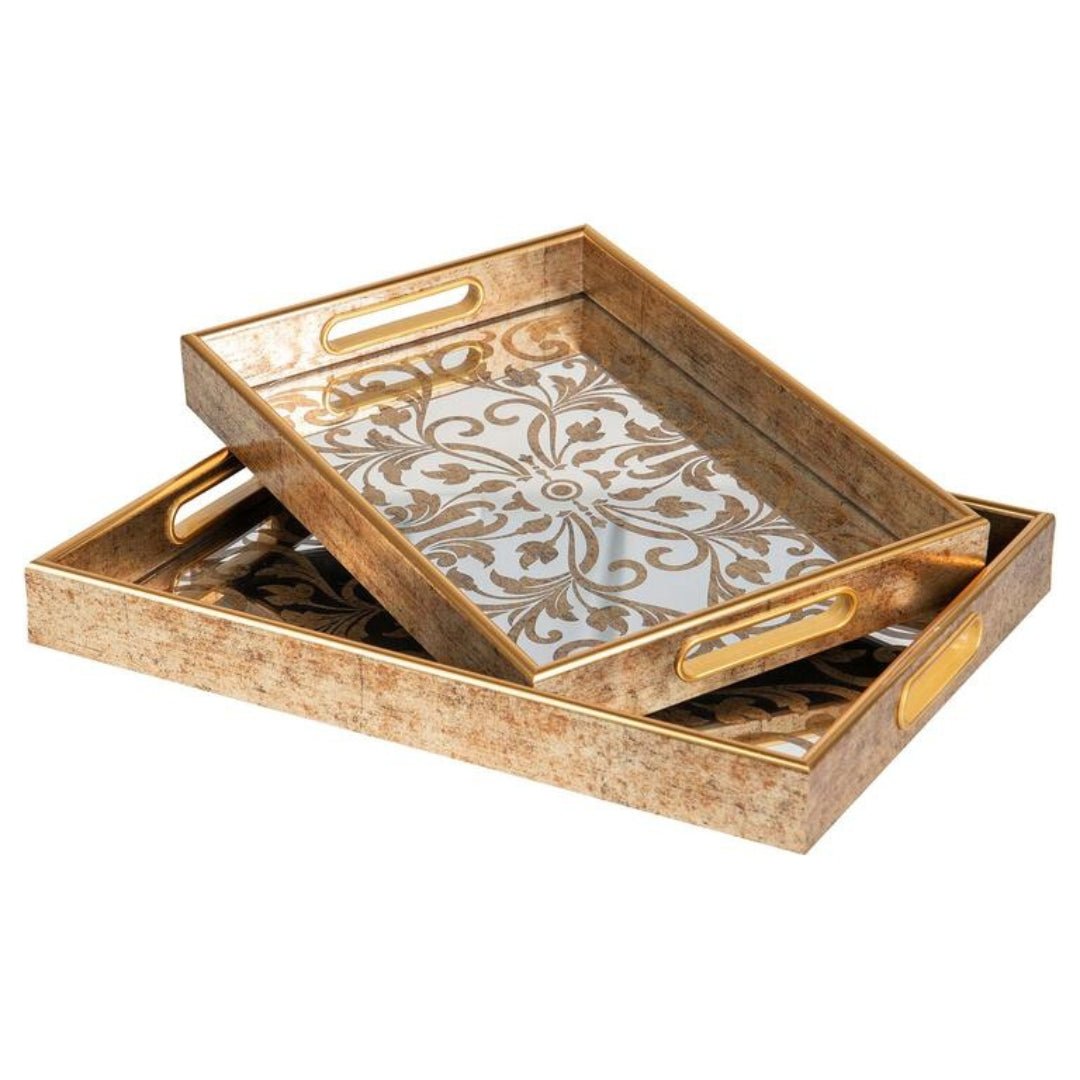Floral Mirrored Small Tray - LUXONAS