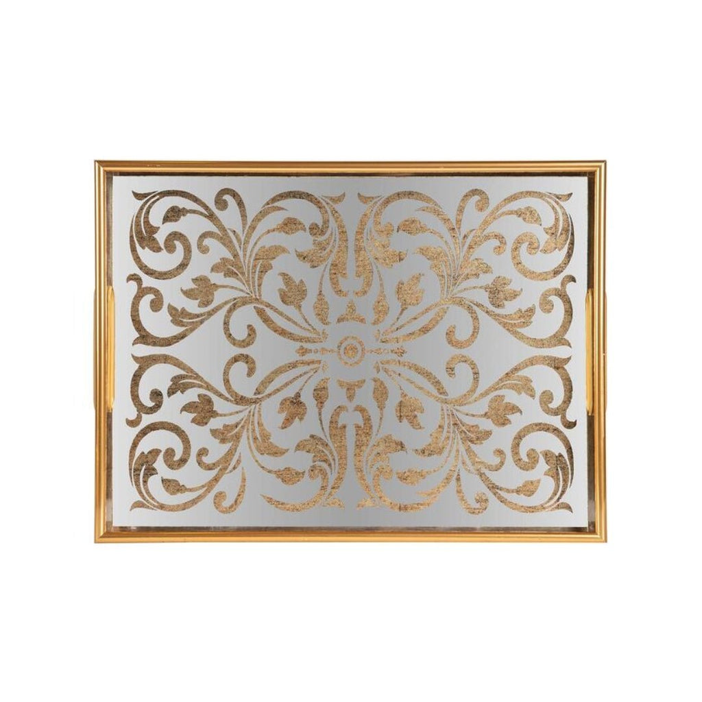 Floral Mirrored Small Tray