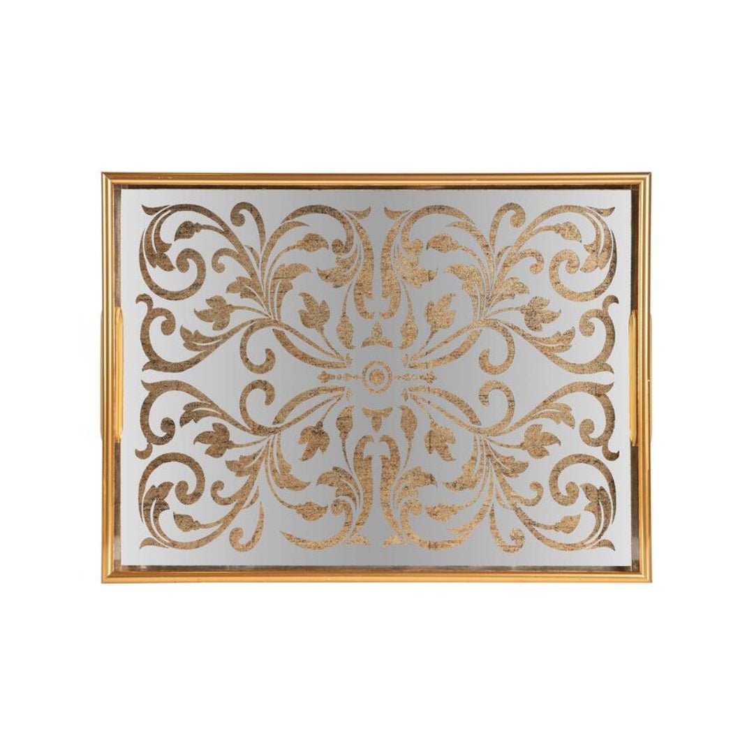 Floral Mirrored Small Tray