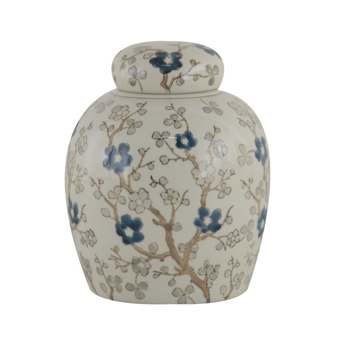 Floral Small Ceramic Jar - LUXONAS
