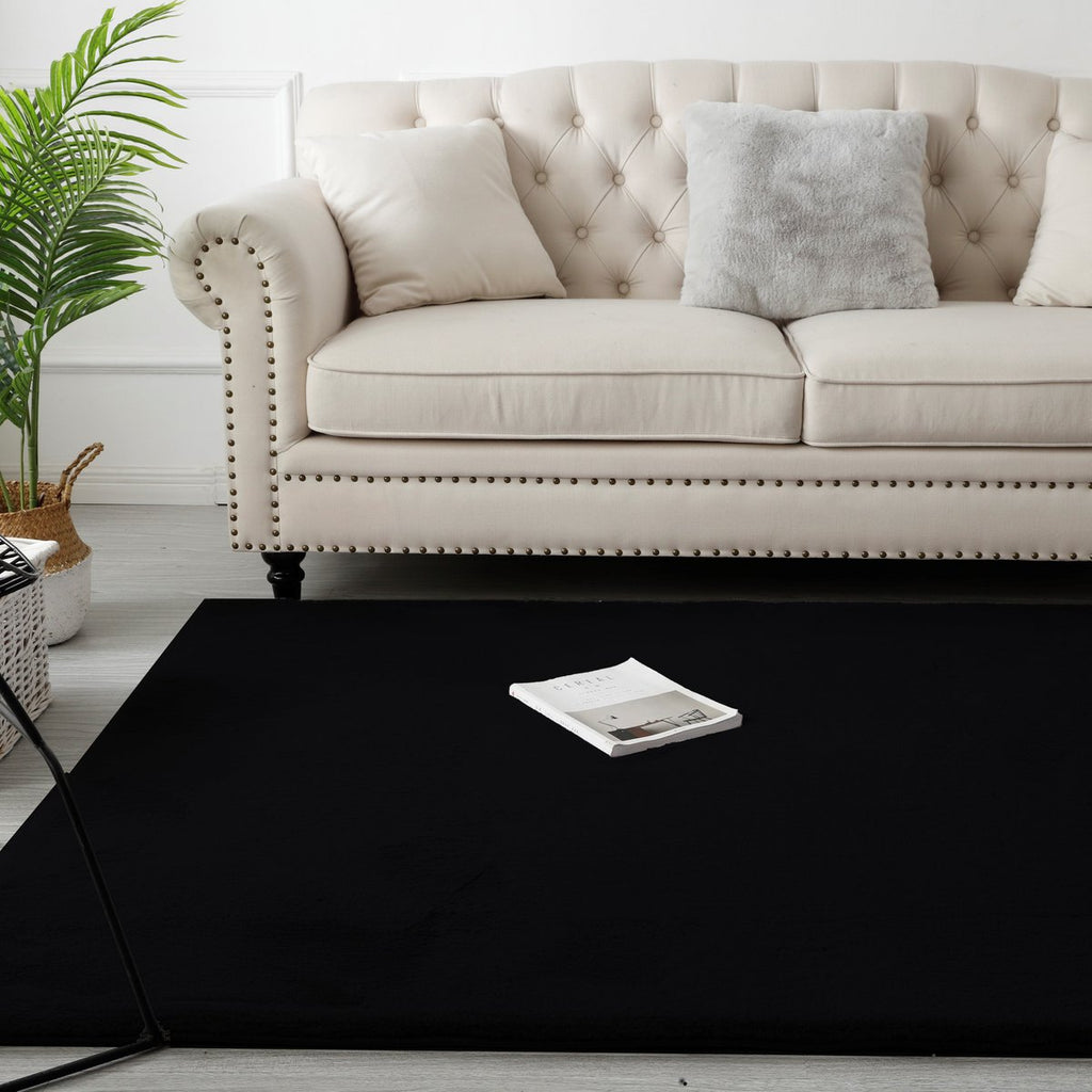 Fluffy Rug Black 80x300CM - LUXONAS HOME