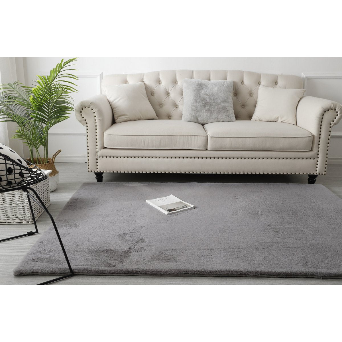 Fluffy rug gray 80x300cm - LUXONAS HOME