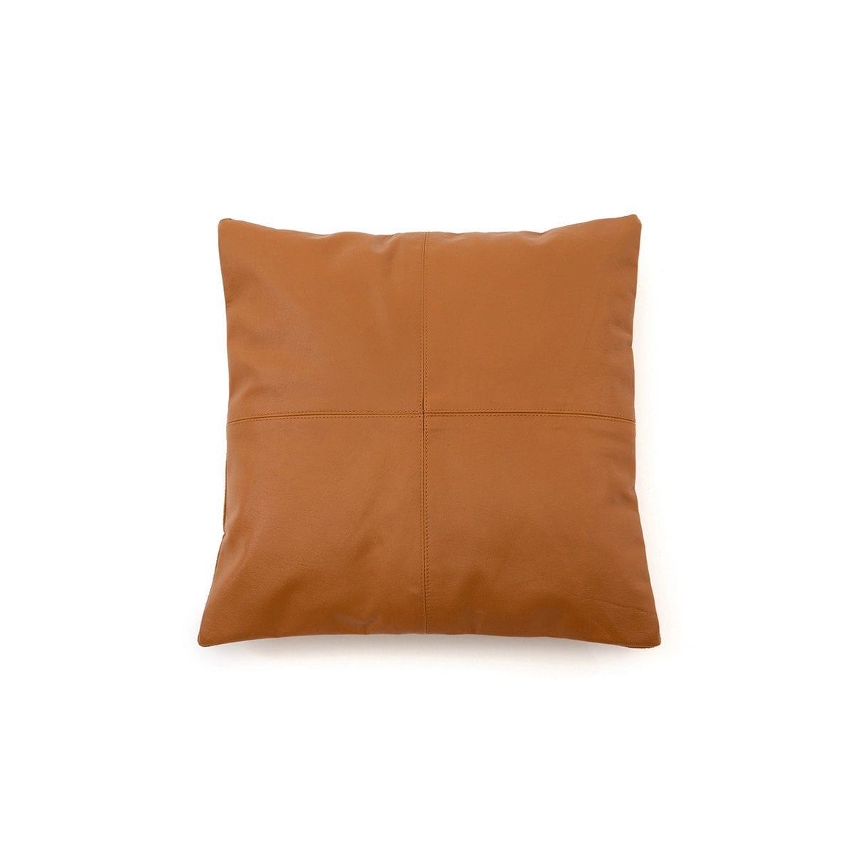 Four Panel Leather Cushion Cover - Camel - 40x40 cm - LUXONAS HOME