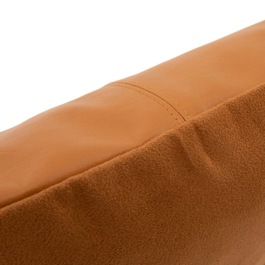 Four Panel Leather Cushion Cover - Camel - 40x40 cm - LUXONAS HOME
