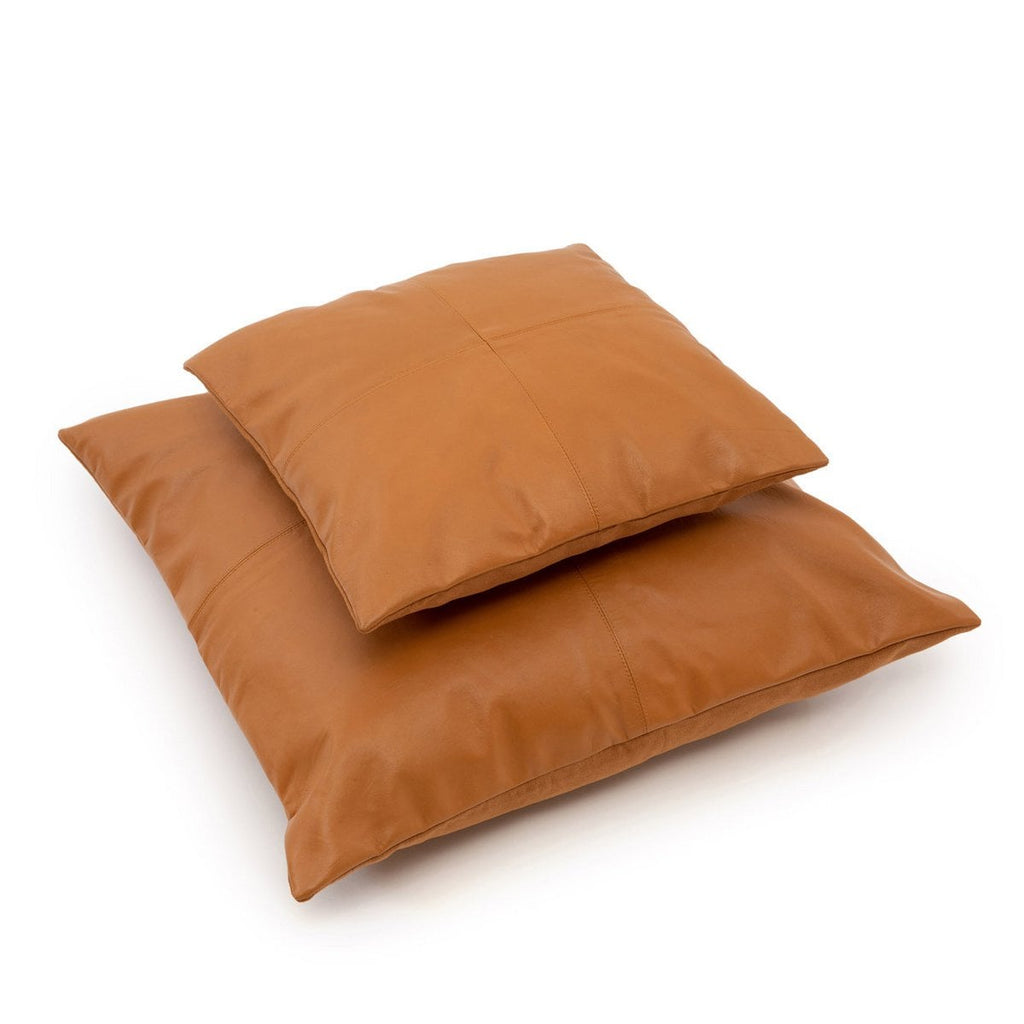 Four Panel Leather Cushion Cover - Camel - 40x40 cm - LUXONAS HOME