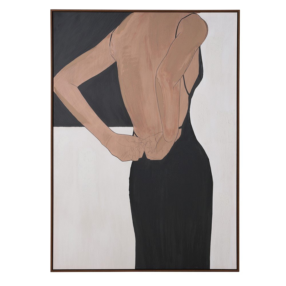 Framed Black Dress Canvas Wall Art - LUXONAS
