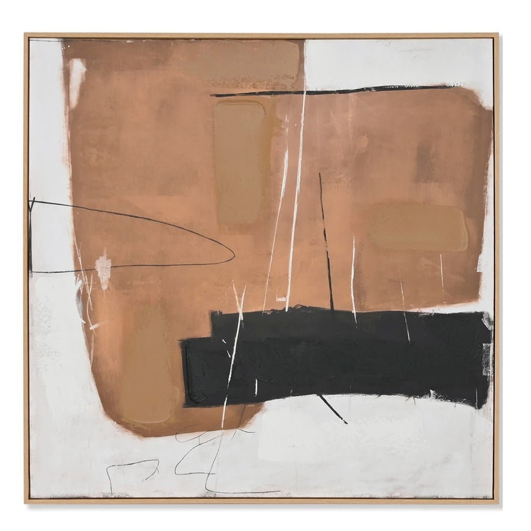 Framed Browns Abstract Wall Art 2 - LUXONAS