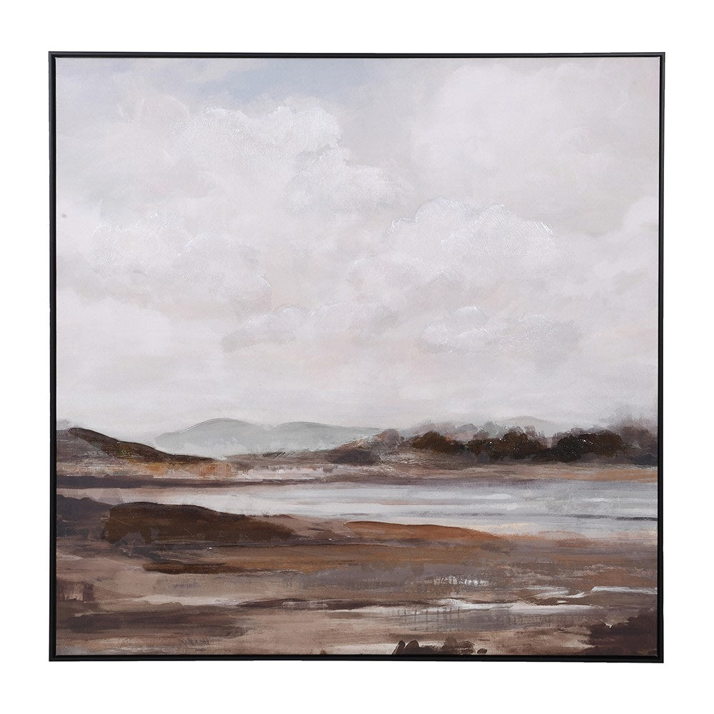 Framed Landscape Print on Canvas - 102x102 cm - LUXONAS