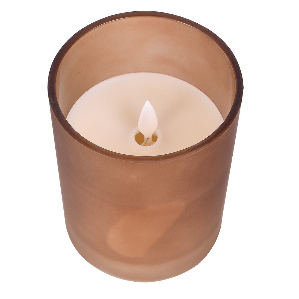 Frosted Brown LED Candle - LUXONAS