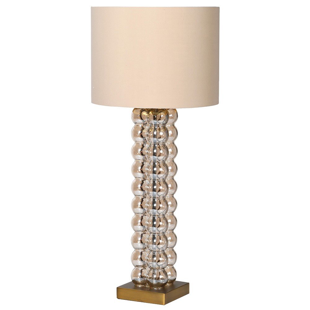 Glass Ball Lamp with Latte Shade - LUXONAS