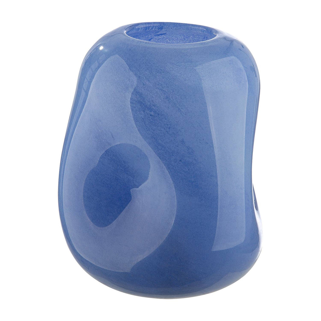 Glass Blue Bottle Vase - LUXONAS HOME