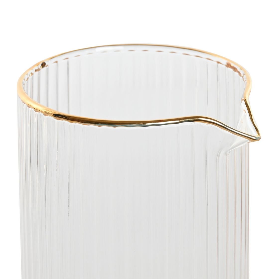 Glass Stripped Carafe w/Gold Rim - LUXONAS