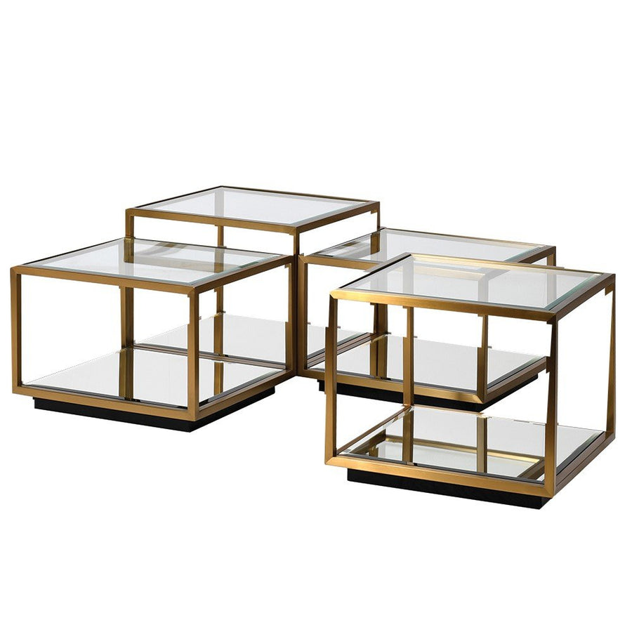 Glass Top Multi-level Modular Coffee Table