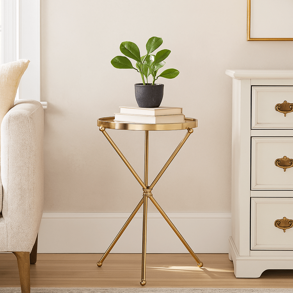 Glass Top Round Side Table - LUXONAS
