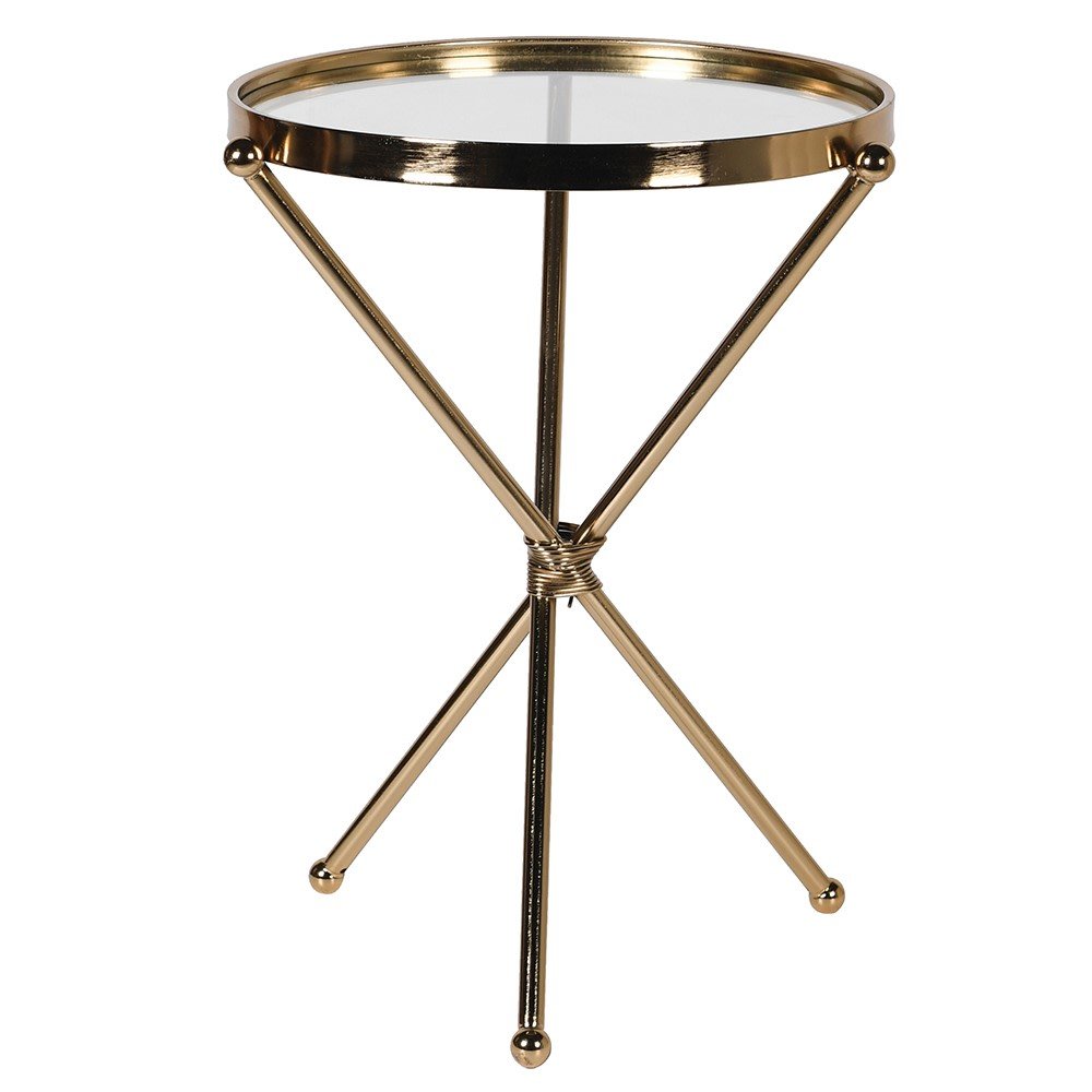 Glass Top Round Side Table - LUXONAS