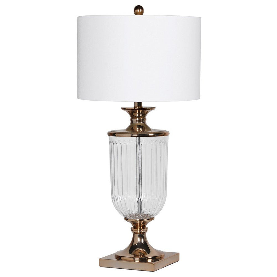 Elegant Glass Urn Table Lamp w/ Linen Shade