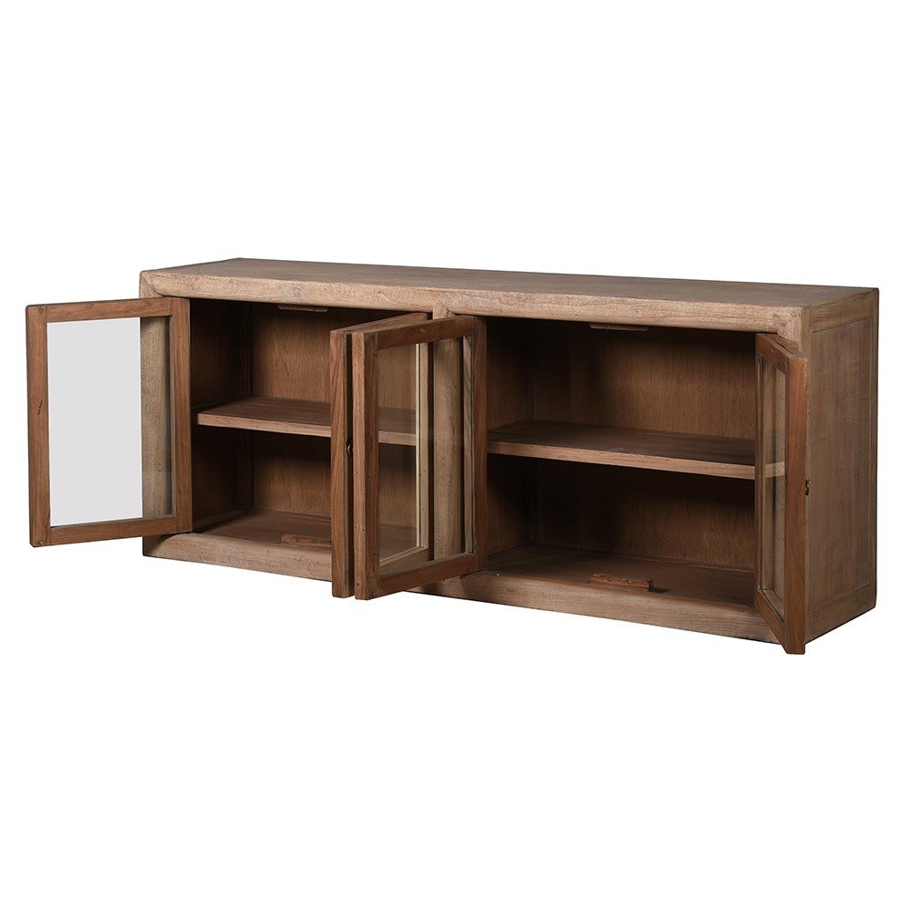 Glazed 4 Door Cabinet – Stylish Storage Solution - LUXONAS